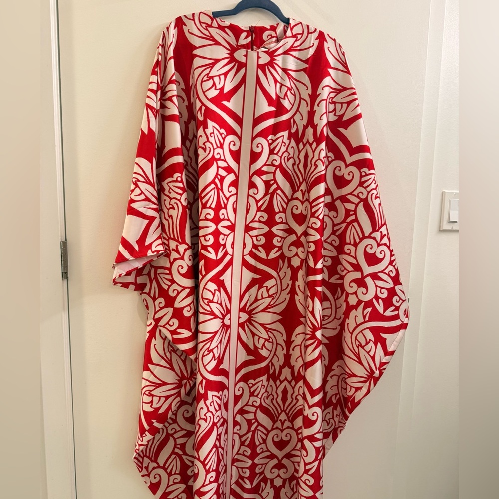 Limited edition Vibrant Red and White Patterned Maxi Dress - Picture 2 of 6